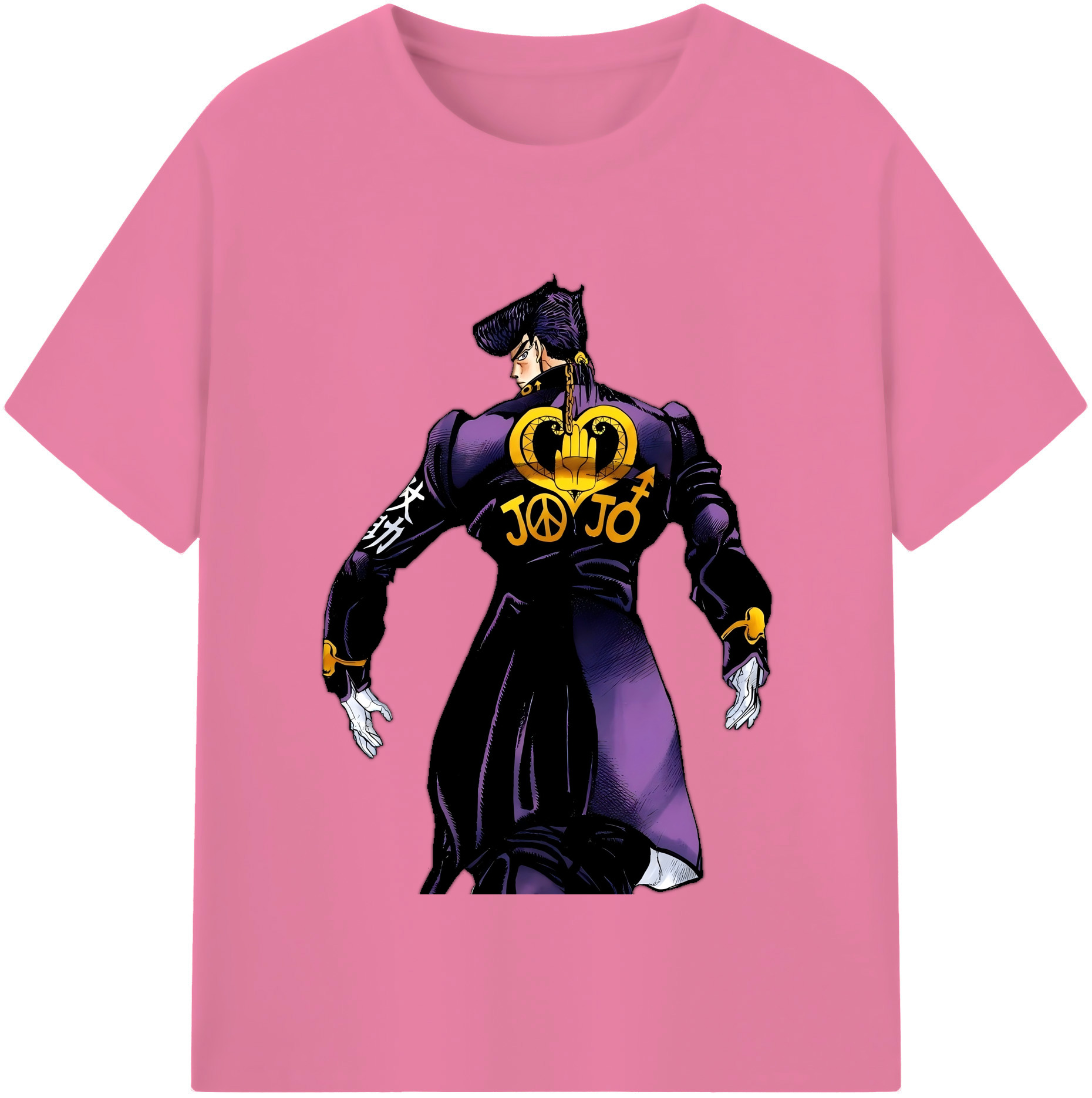 （画像用） ジョジョの奇妙な冒険 ひがしかた じょうすけ JoJo's Bizarre Adventure Higashikata Josuke 綿100％半袖Tシャツ（フロントプリント）